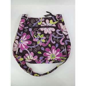 Vera Bradley Bag Purse Purple Punch Floral Pattern Hipster Handbag